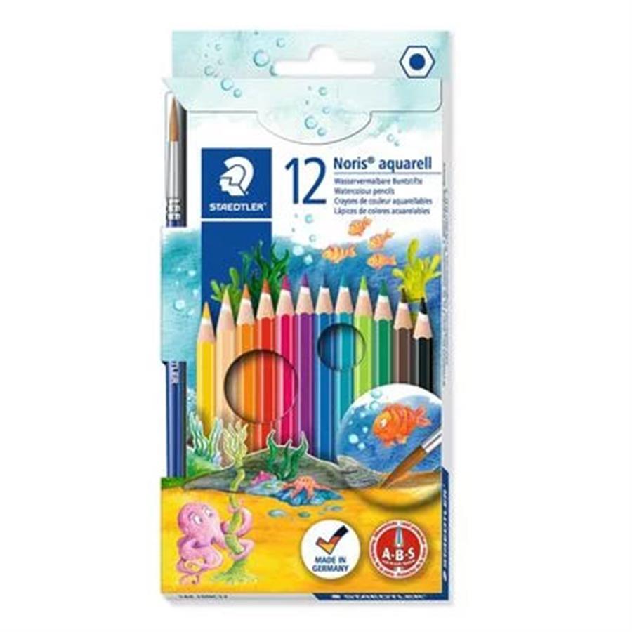עפרון צבעוני אקוורל ( מים) 12 יח שטדלר