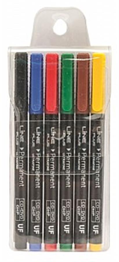 טוש לשקפים ליין פלוס 6 יח' מעורב UF