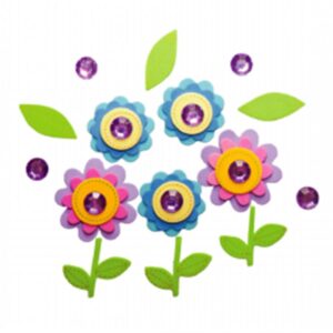מדבקות סול פרחים +אבנים 68 יח'