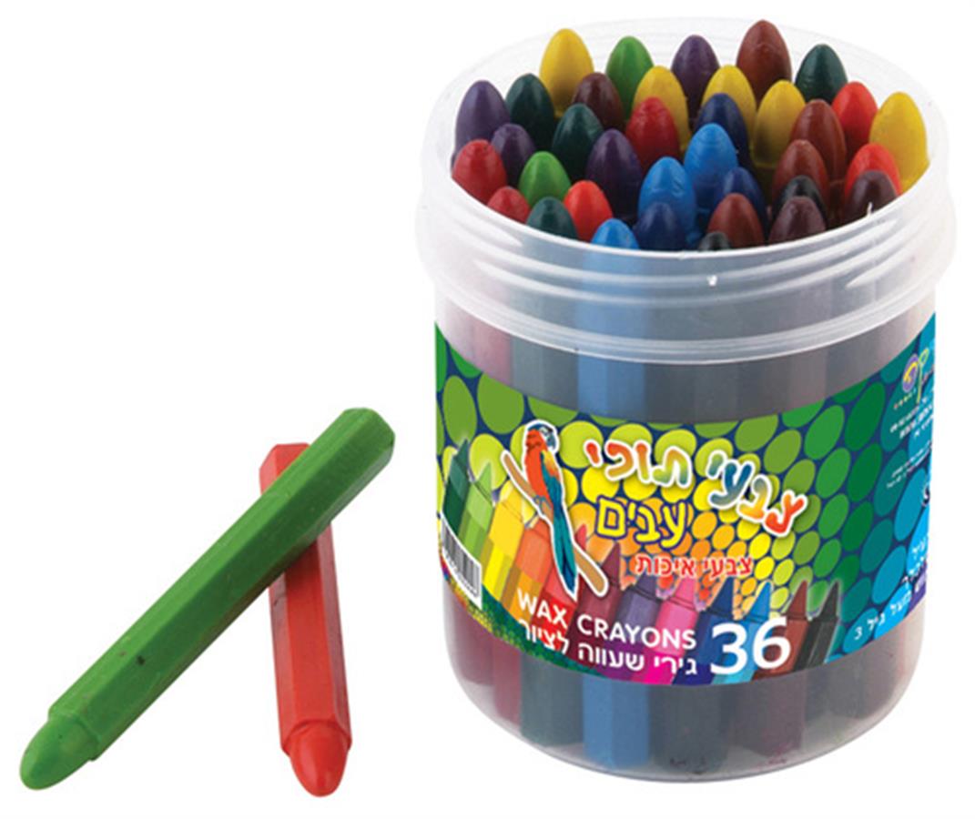 צבעי פסטל תוכי ג'מבו 36 יח' בכוס